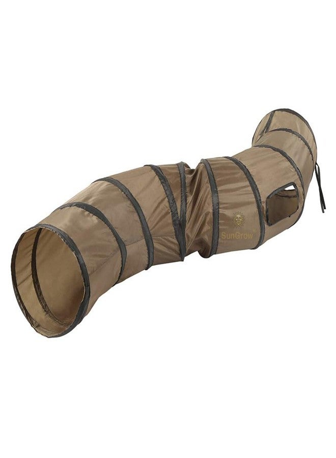 SunGrow Collapsible Tunnel for Cat, 47.2" x 9.8" Lightweight Polyester with Steel Frame Tube, Includes Carrying Case, Cat Accessories and Supplies, Brown and Black - Image 2